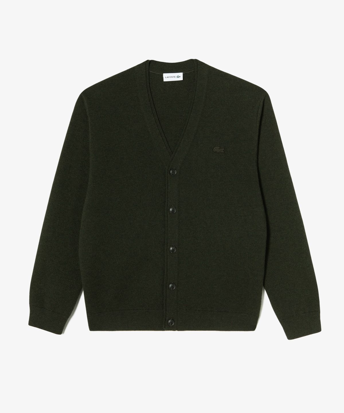 라코스테(LACOSTE) 남성 배색 레이어드 방모 V넥 가디건 AH760E-56N BMY