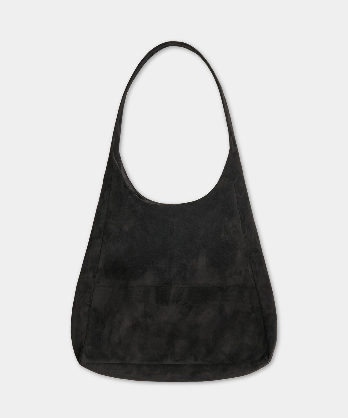 엑스컨테이너(EXCONTAINER) 스웨이드 슬라우치 숄더 백 (BLACK)