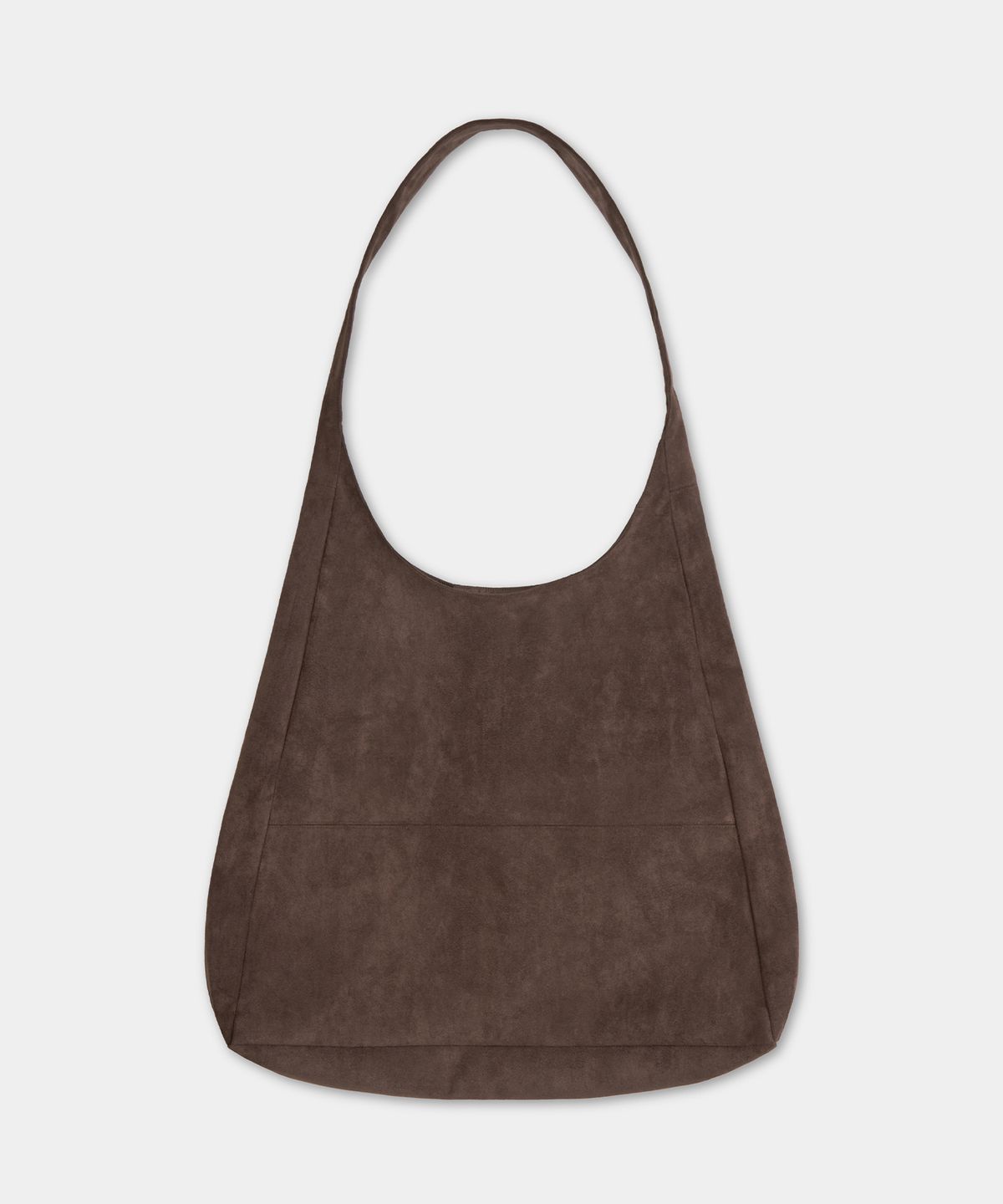 엑스컨테이너(EXCONTAINER) 스웨이드 슬라우치 숄더 백 (DARK BROWN)
