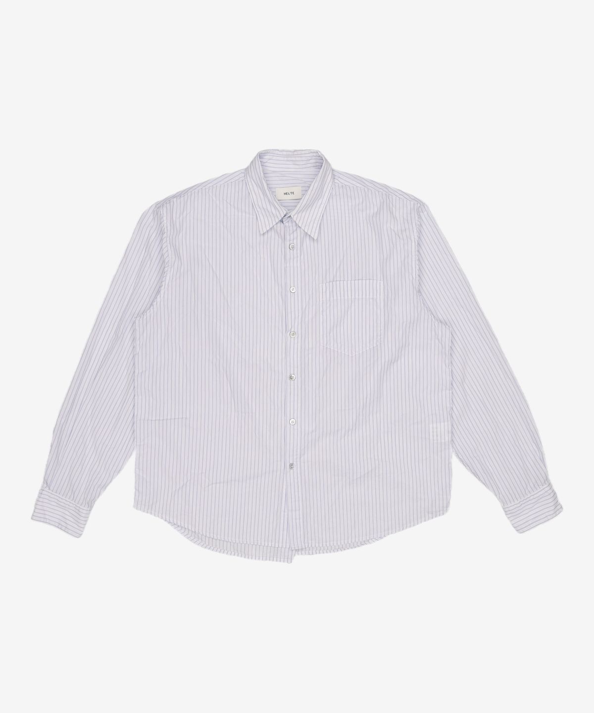 호이테(HEUTE) LONG SLEEVE STRIPE SHIRT (L/BLUE) L