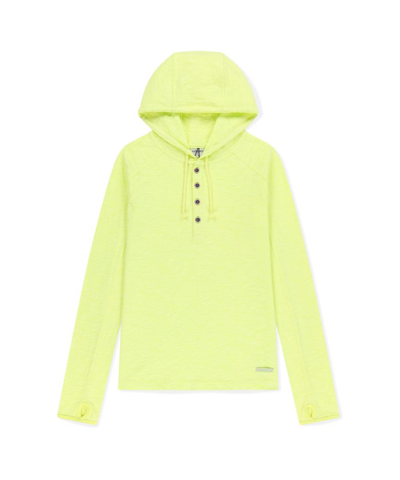 Slub Hooded LS Tee Lemon