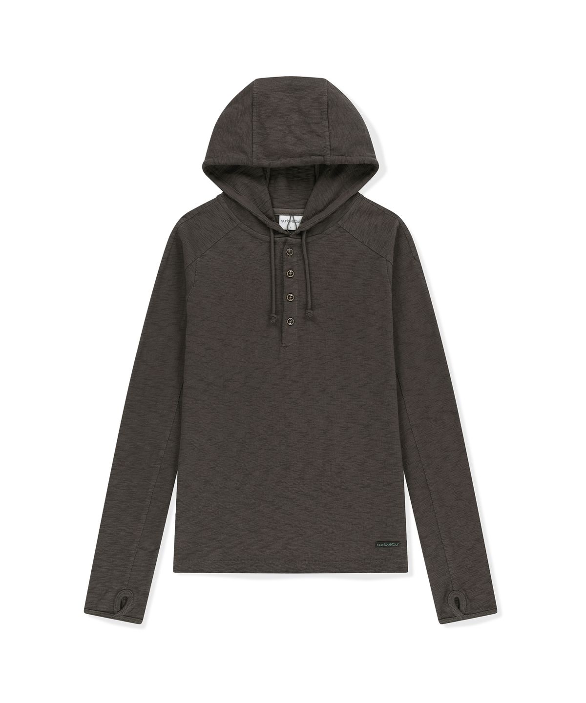 썬러브투어(SUNLOVETOUR) Slub Hooded LS Tee Charcoal