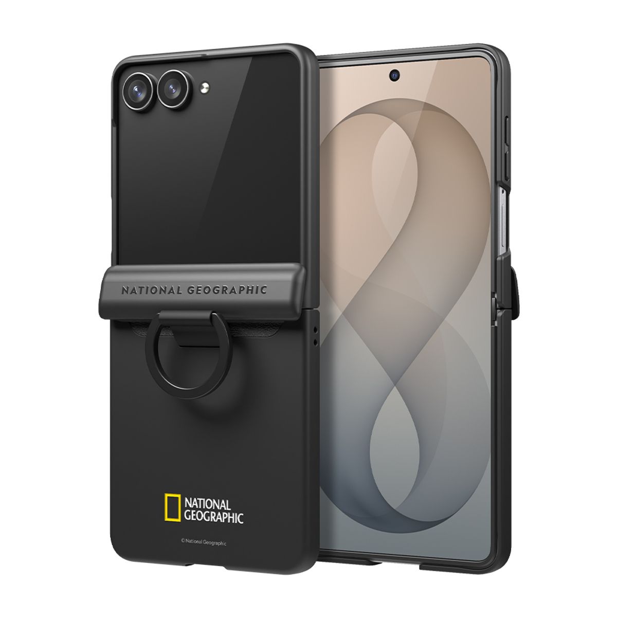 내셔널지오그래픽 모바일(NATIONAL GEOGRAPHIC MOBILE) 갤럭시Z플립8 링 스트랩 슬림핏 힌지 커버 케이스