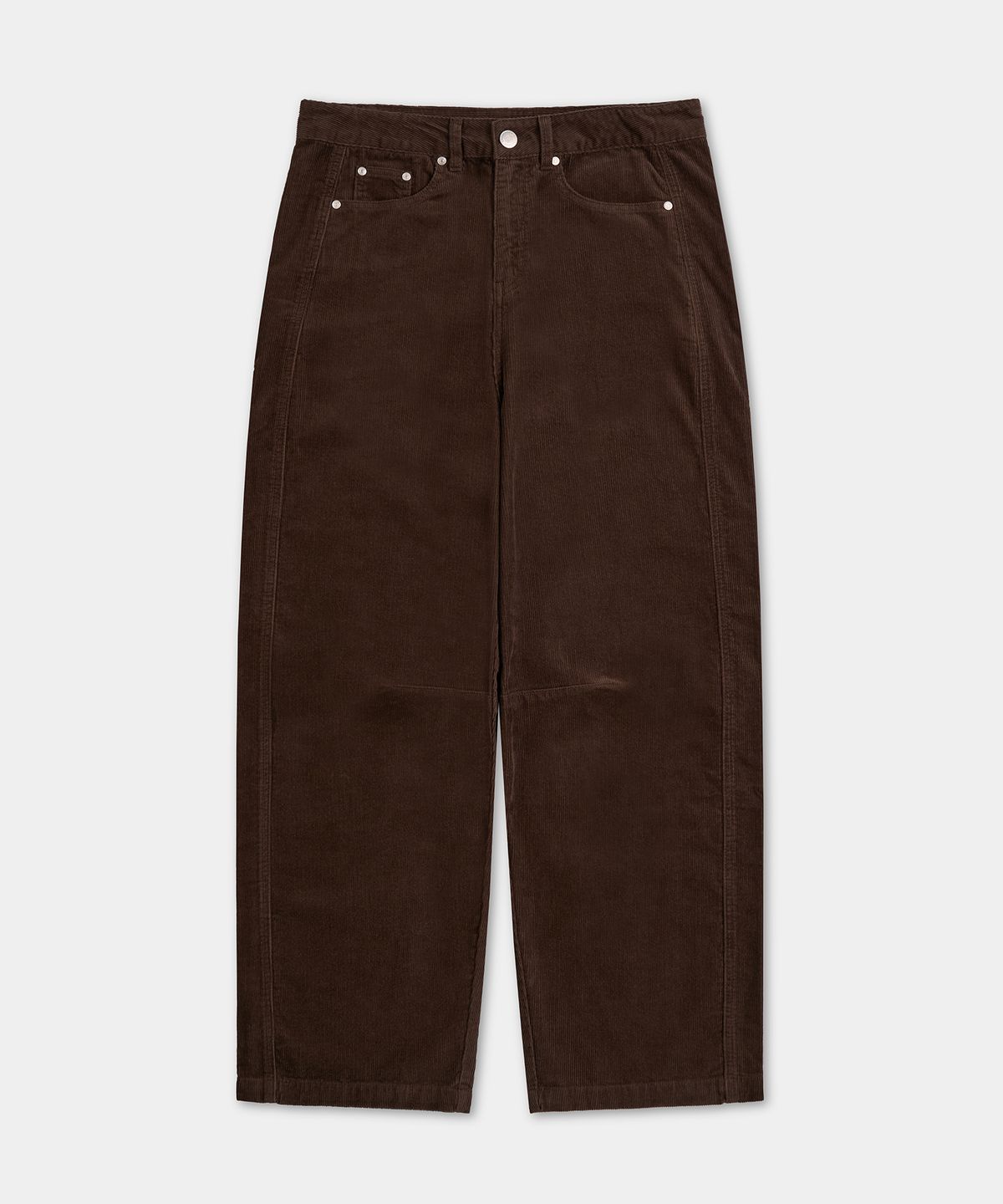 엑스컨테이너(EXCONTAINER) 커브드 와이드 코듀로이 팬츠 (BROWN)