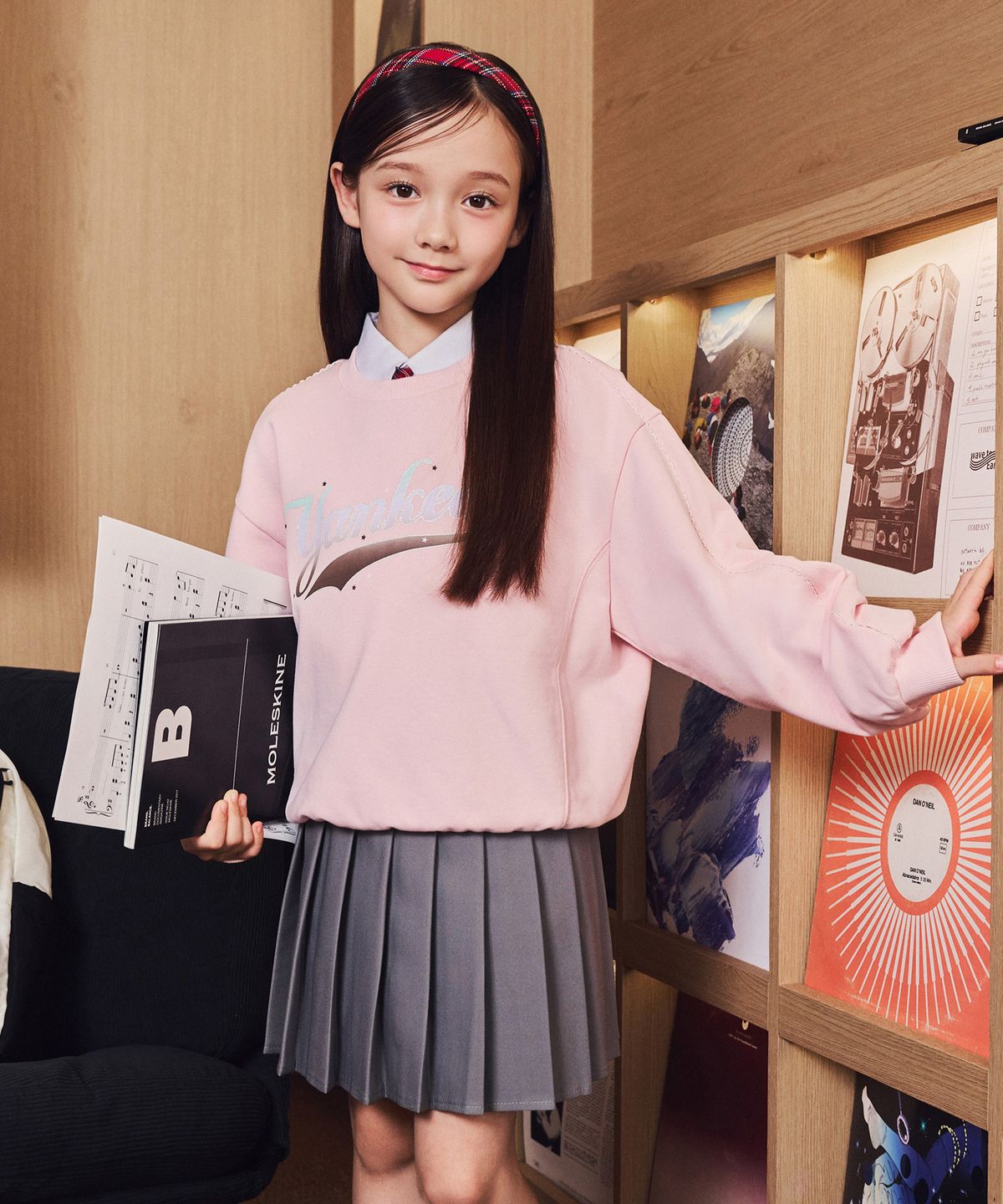 엠엘비 키즈(MLB KIDS) 스포티브 걸즈 맨투맨 NY (L.Pink)