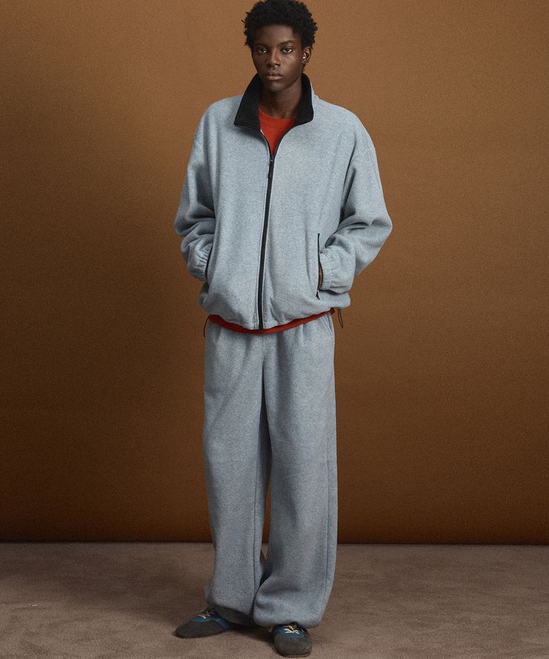Fleece Wide-Leg Pants (Light Grey) TNPA6F112G2