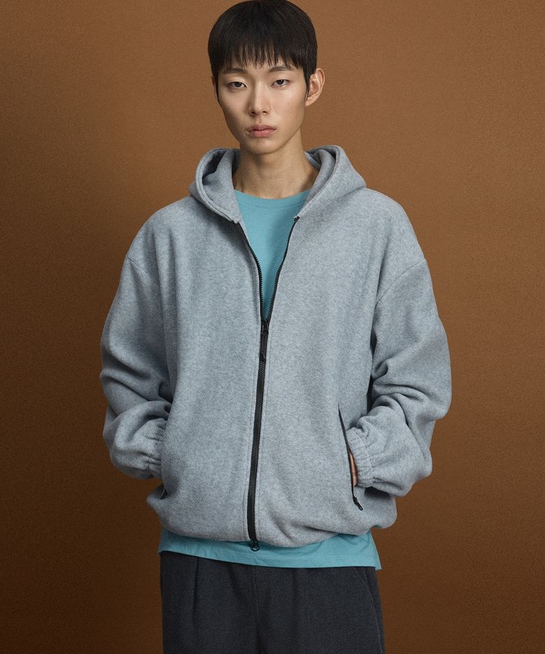 Oversized Fleece Hoodie Jumper (Light Grey) TNJU6F111G2