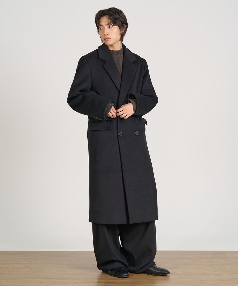 테일러드 더블 롱 코트 (BLACK)