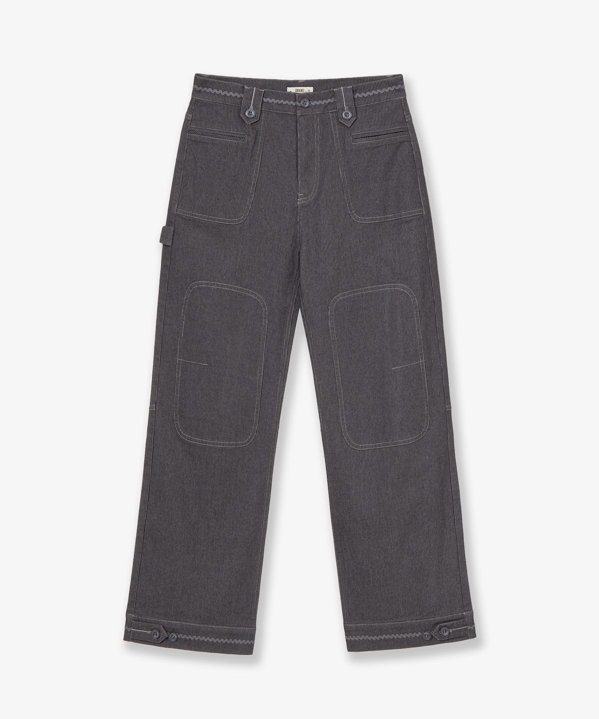 에이이에이이(AEAE) STRIPE WORK PANTS [CHARCOAL]