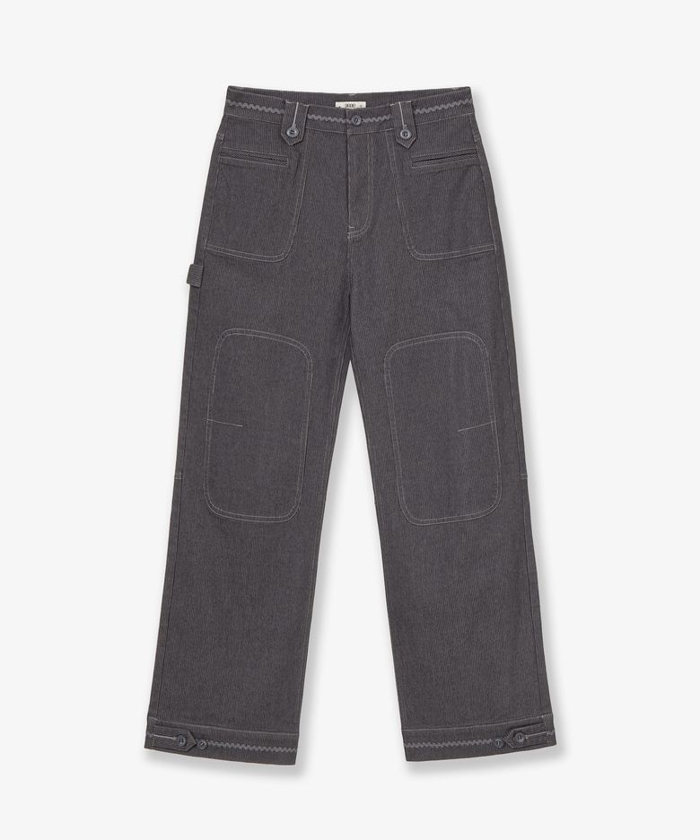 STRIPE WORK PANTS [CHARCOAL]