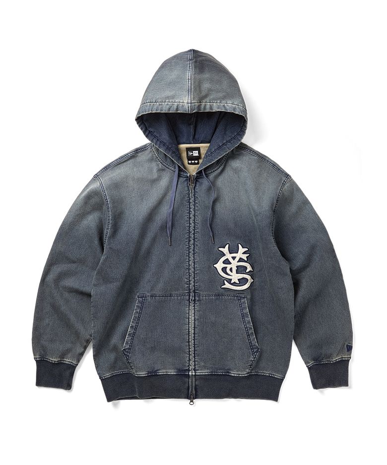 YESEYESEE X NEWERA Washed Zip up Hoodie Indigo