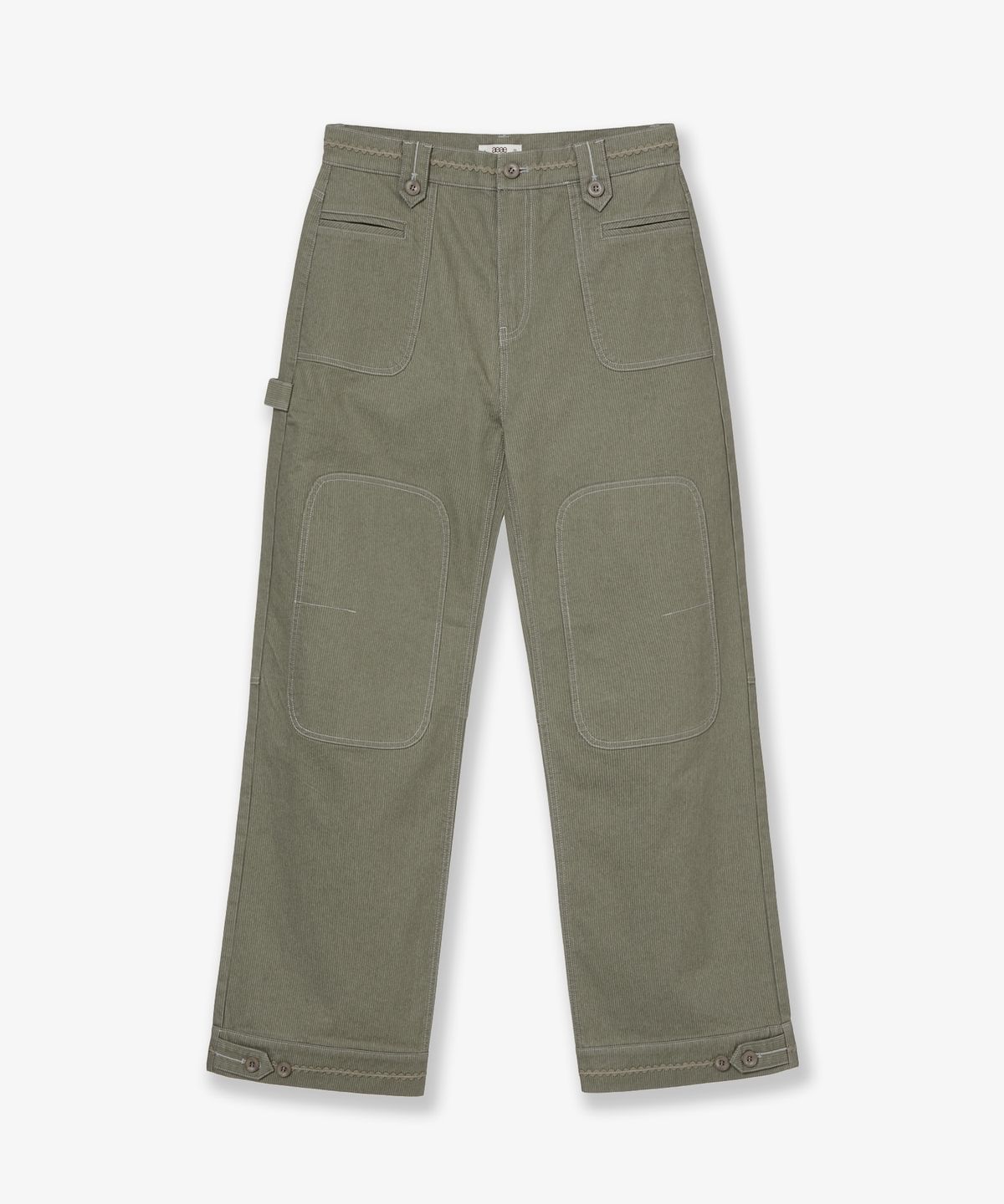에이이에이이(AEAE) STRIPE WORK PANTS [OLIVE]