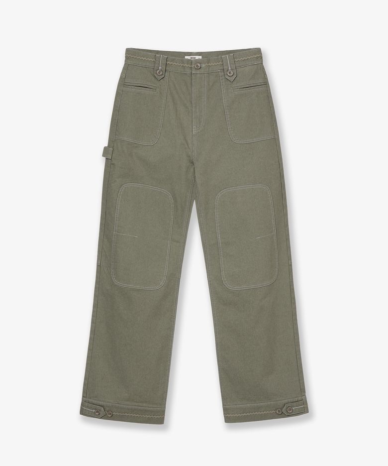 STRIPE WORK PANTS [OLIVE]