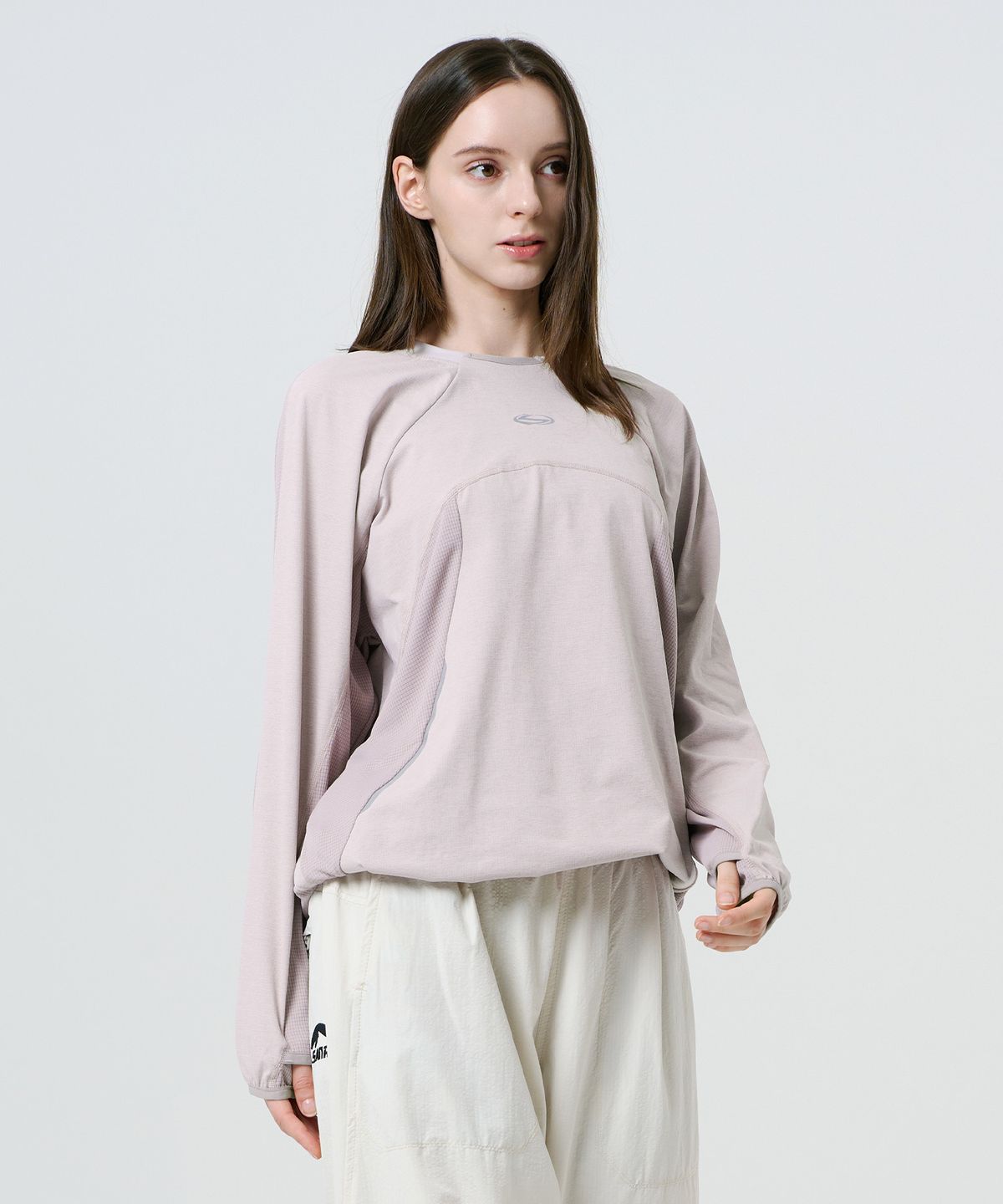 산로(SANRO) [UNISEX] 퀵드라이 리플렉티브 프린트 풀오버 티 - 인디핑크