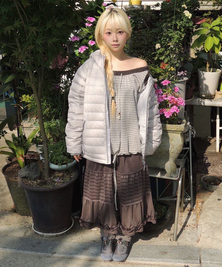 TIERED FRILL SKIRT [PURPLE]