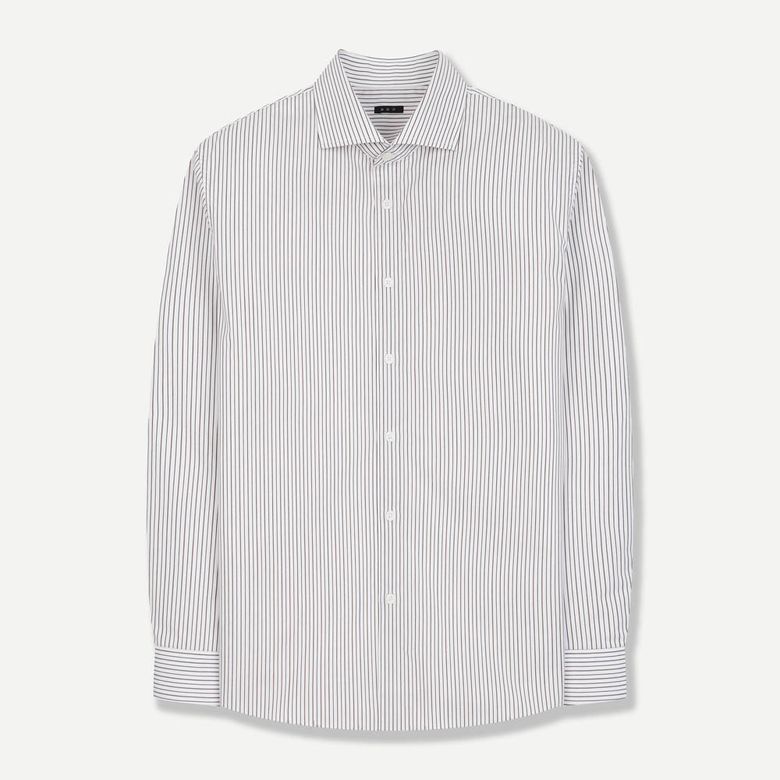 브라운 스트라이프 셔츠 화이트 BNFFBA605WH