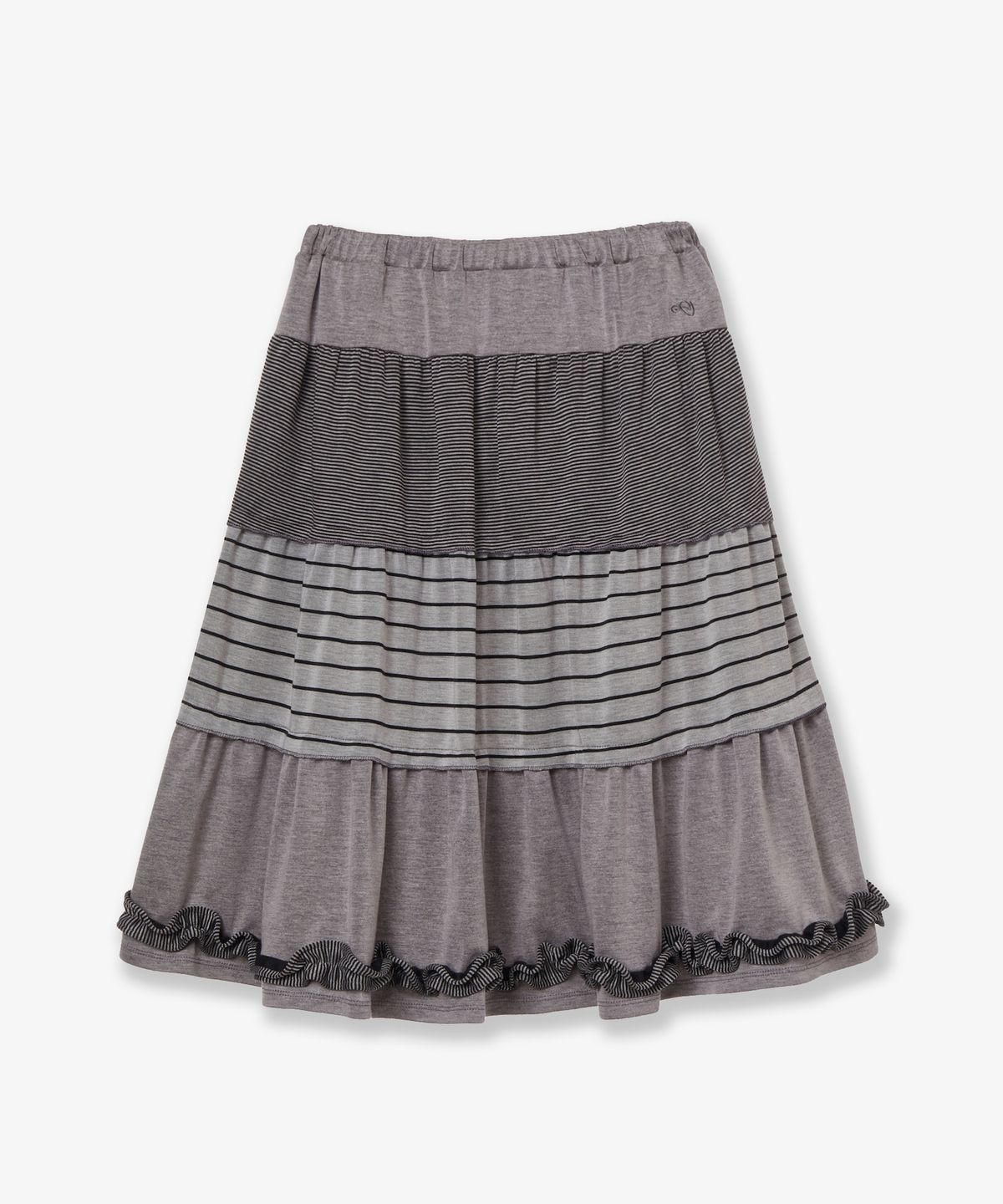 에이이에이이(AEAE) TIERED FRILL SKIRT [GREY]