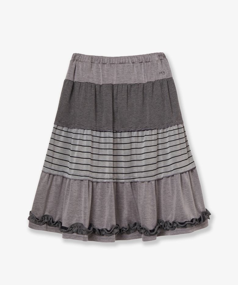 TIERED FRILL SKIRT [GREY]