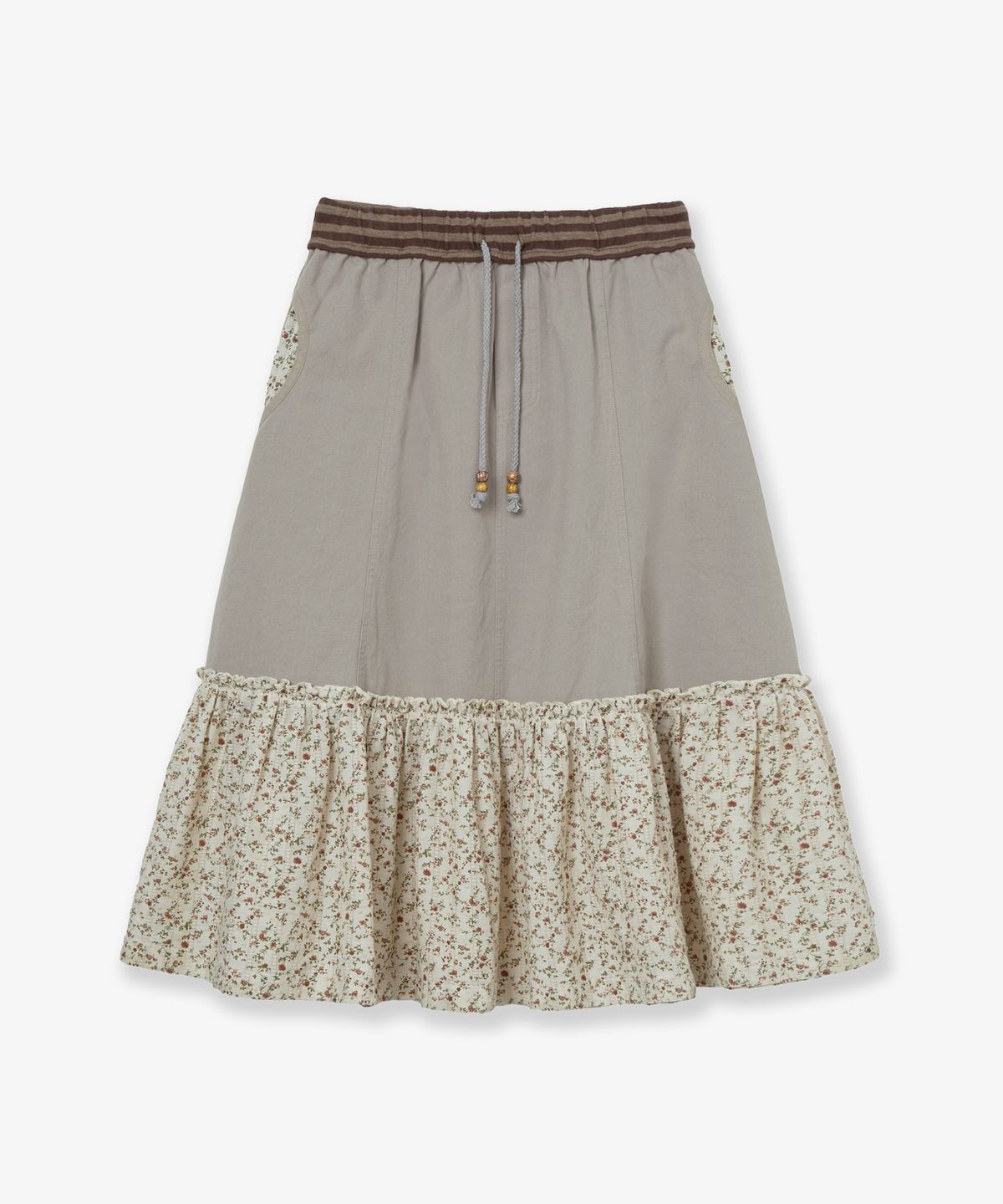 에이이에이이(AEAE) FLOWER BLOCK SKIRT [GREY]