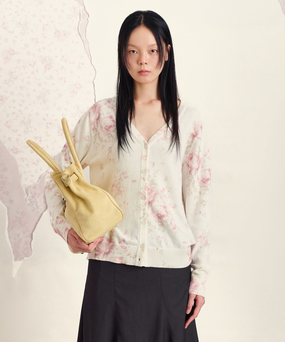 썬번프로젝트(SUNBURNPROJECT) FLORAL PRINT CARDIGAN, IVORY