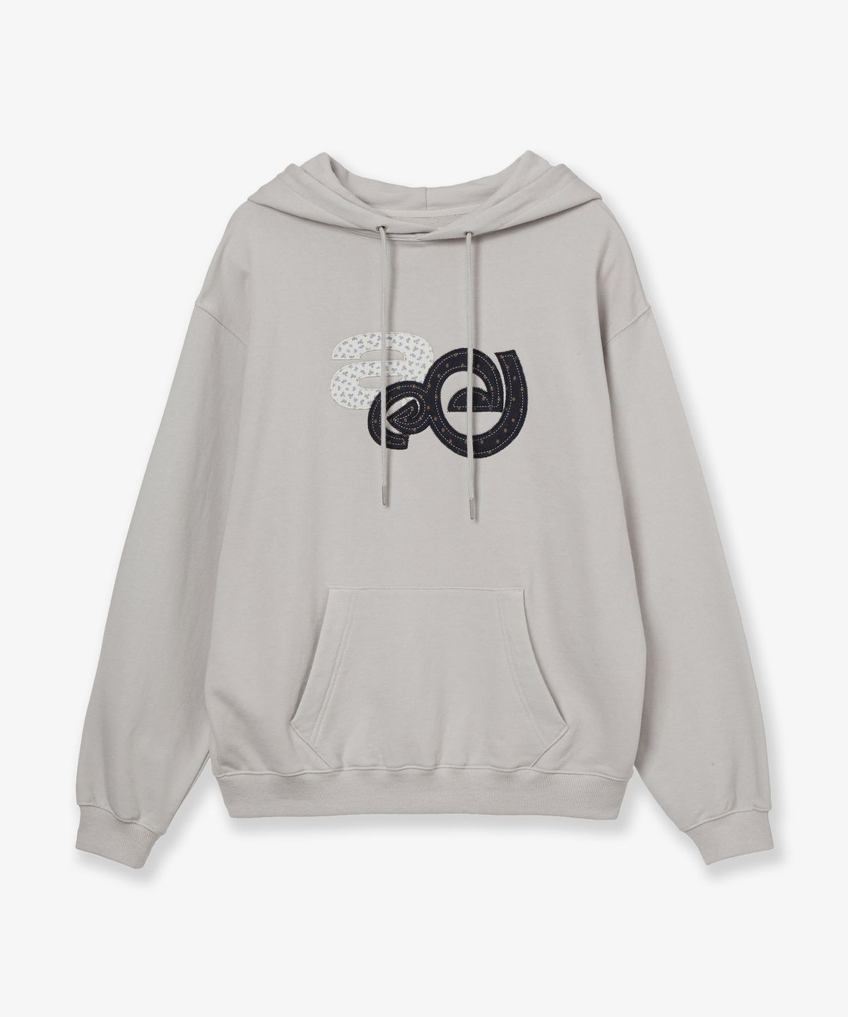 에이이에이이(AEAE) APPLIQUE FLOWER LOGO HOODIE [ASH]