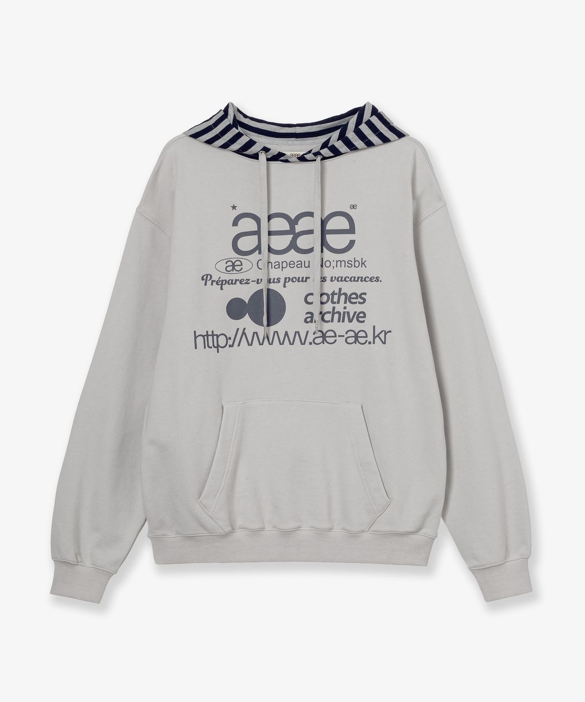 에이이에이이(AEAE) WEB LOGO LOOSED HOODIE [ASH]