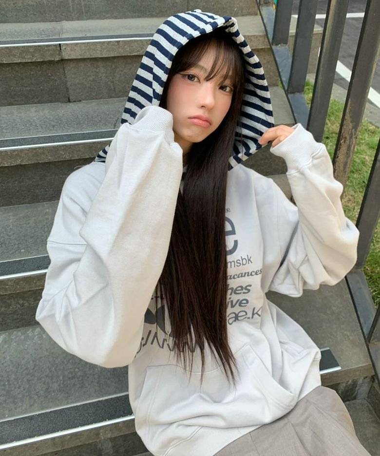 WEB LOGO LOOSED HOODIE [ASH]