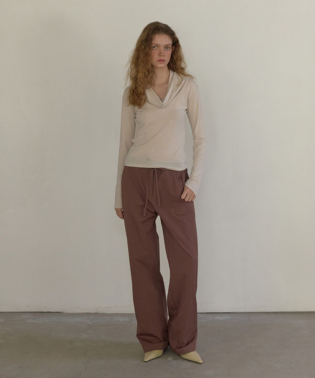 론크(LONQUE) UTILITY STRING PANTS (BROWN)