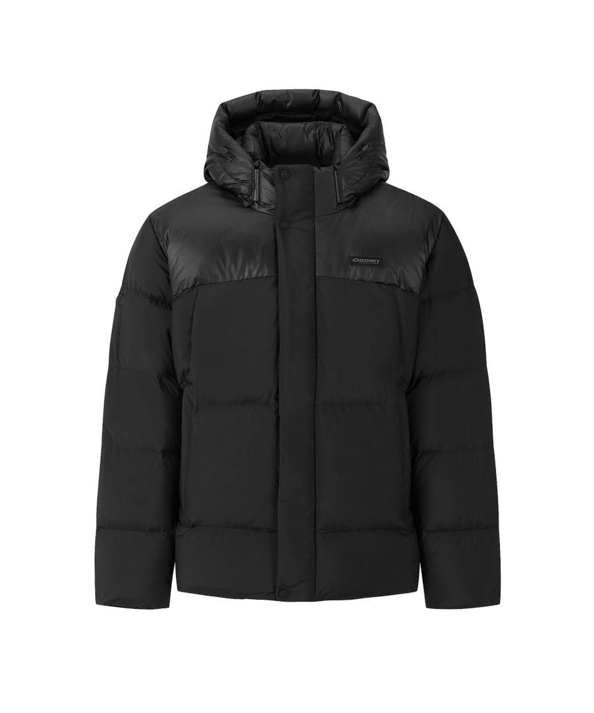 디스커버리 익스페디션(DISCOVERY EXPEDITION) 남성 베른 하이브리드 구스다운 숏패딩 (BLACK)