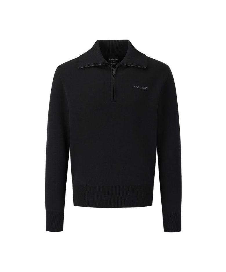 여성 반집업 스웨터 (BLACK)
