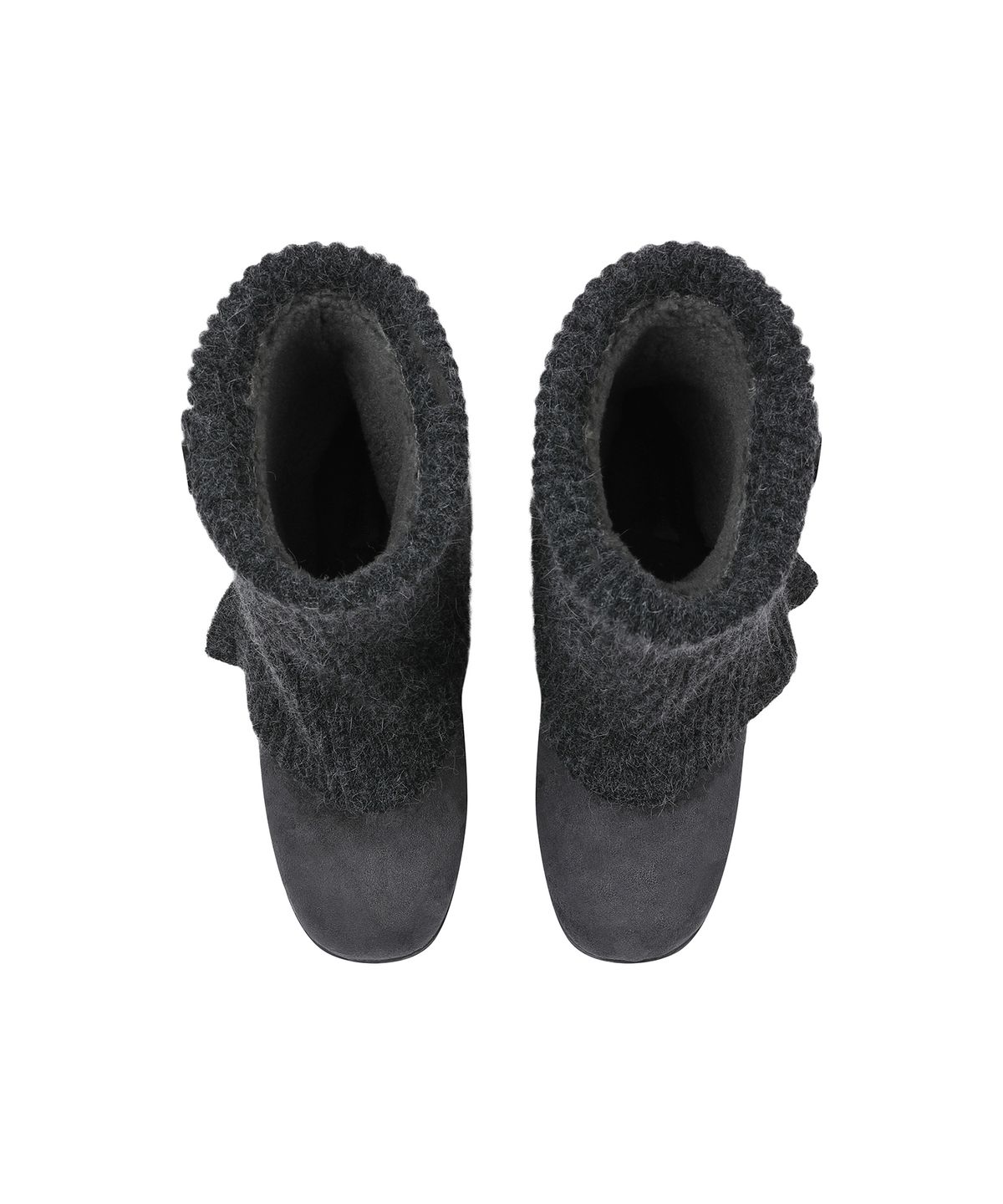 미세키서울(MISEKI SEOUL) Button knit Warmer Boots CHARCOAL