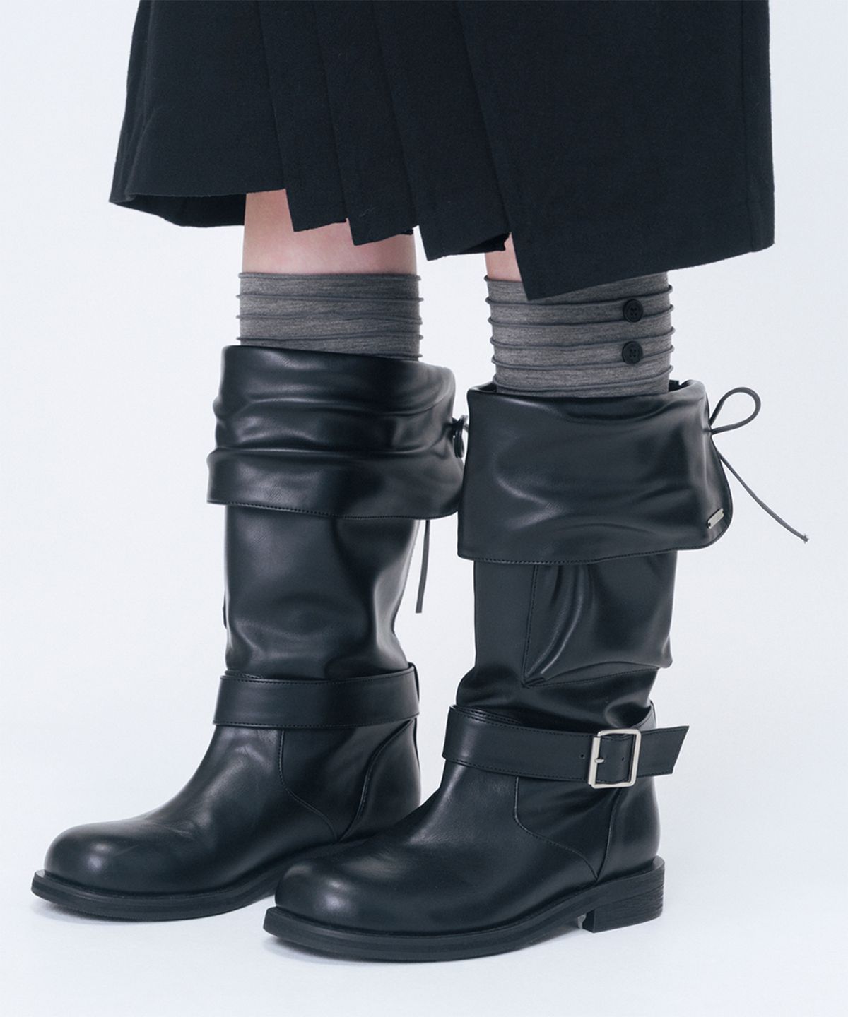 미세키서울(MISEKI SEOUL) Folding pocket boots BLACK