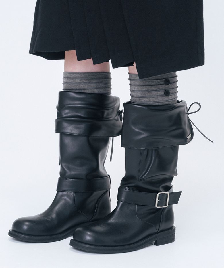 Folding pocket boots BLACK