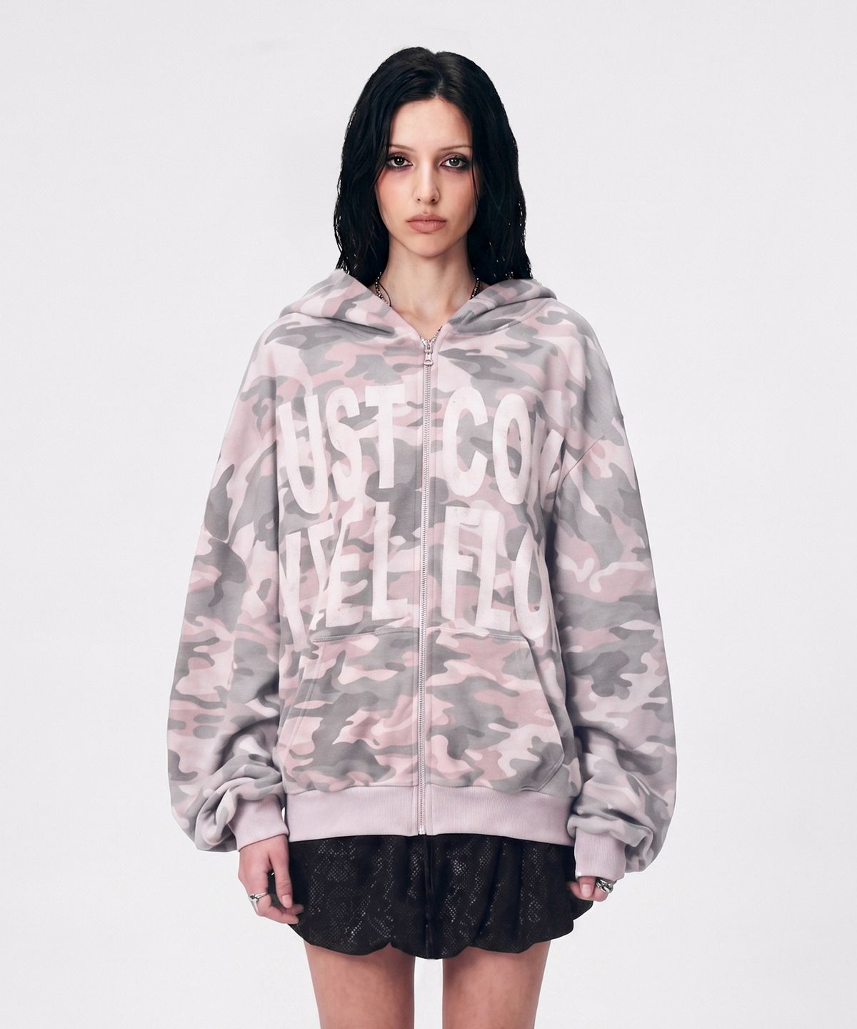 와이이이엘(YEEL) JUST COPY ZIP-UP HOODIE PINK