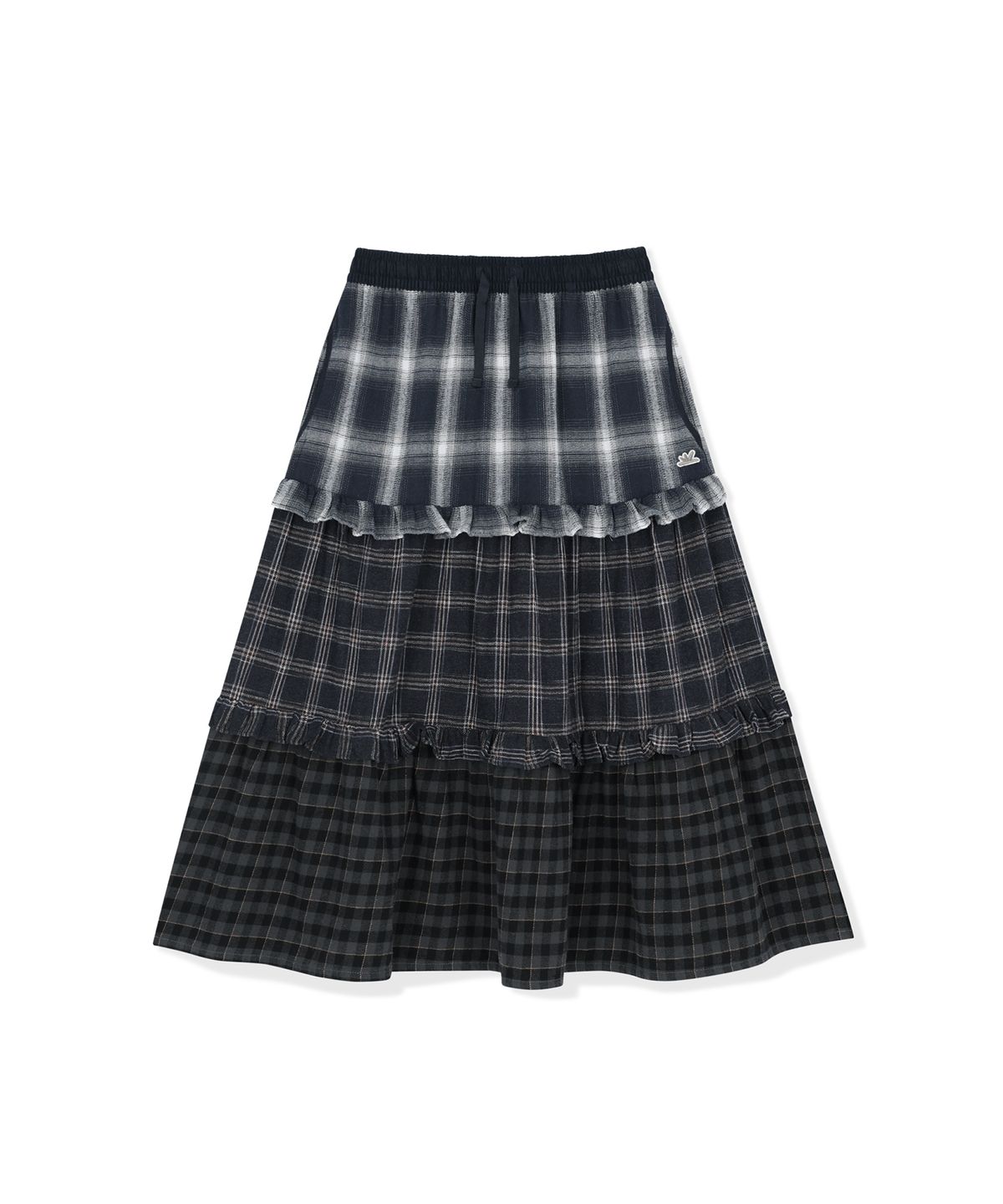 썬러브투어(SUNLOVETOUR) W Frill Flannel Long Skirt Navy