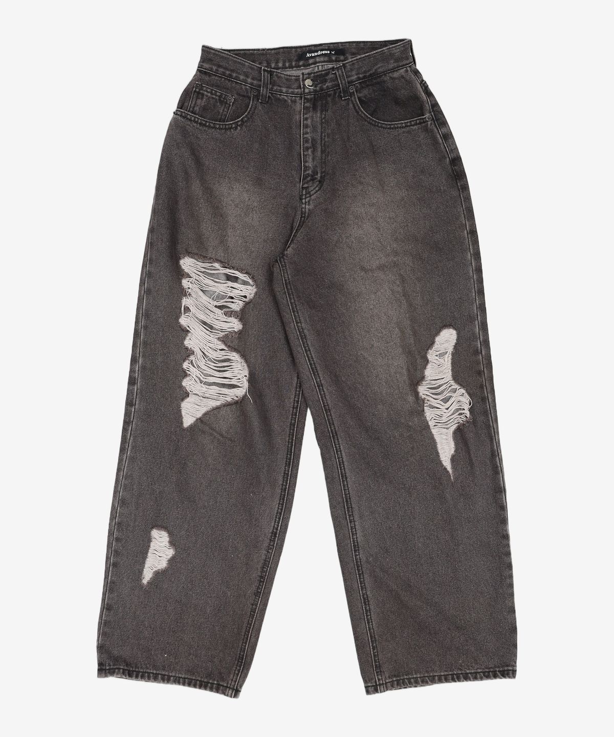 어반드레스(AVANDRESS) Brush Destroyed Denim Pants BLACK M