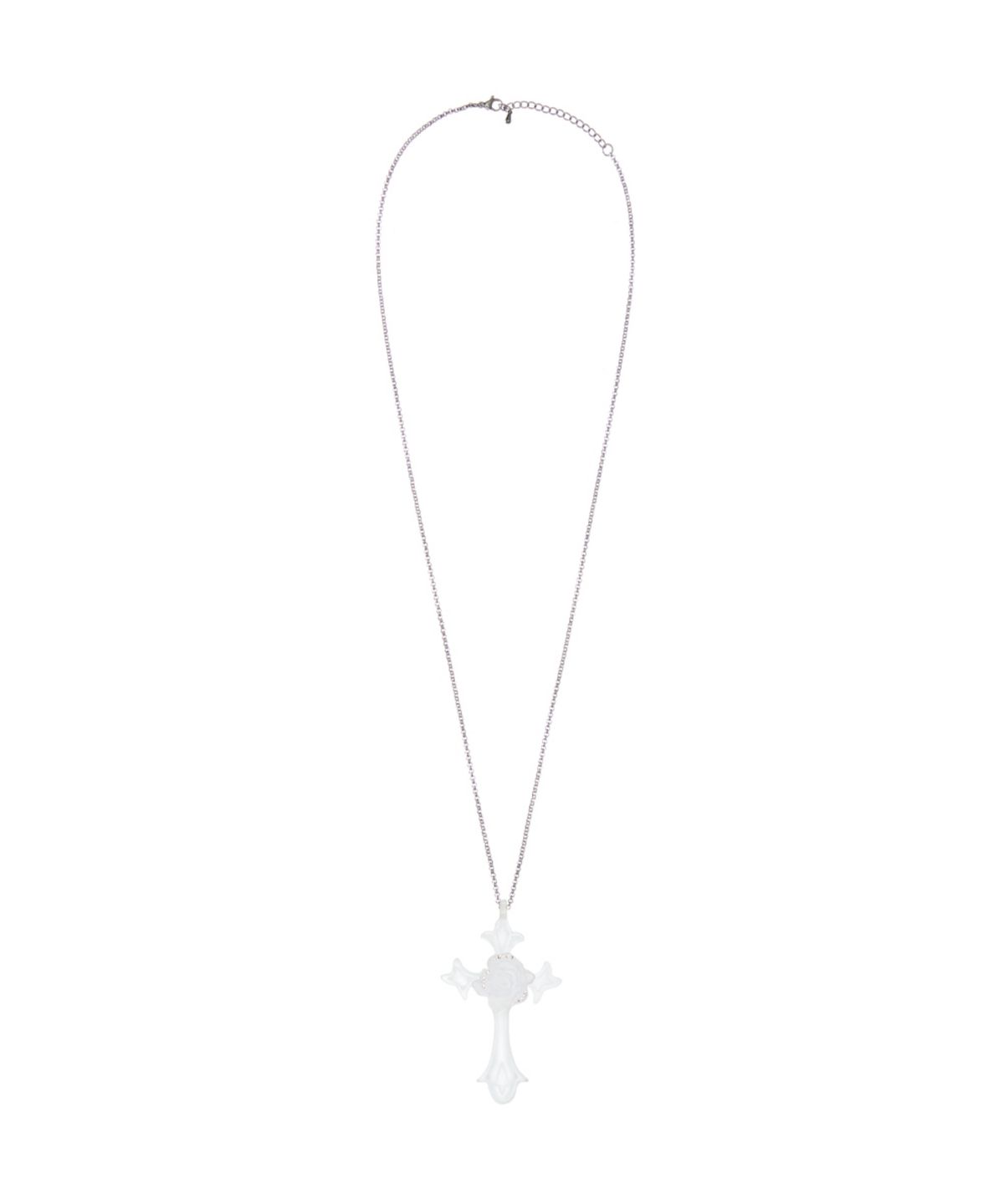 러브이즈트루(LUVISTRUE) RL ROSE CROSS NECKLACE(WHITE)
