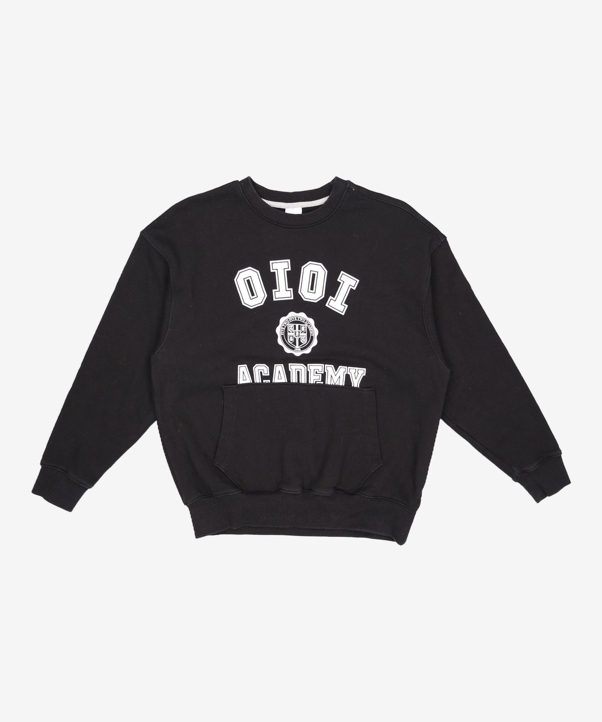 오아이오아이 컬렉션(OIOI COLLECTION) POCKET VARSITY SWEATSHIRTS [BLACK] S