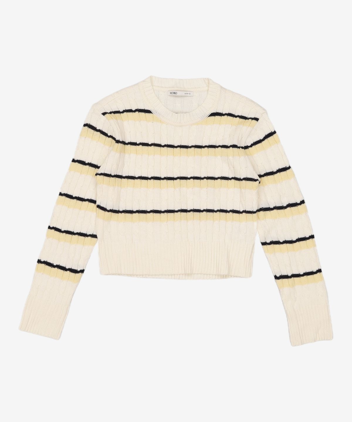 미쏘(MIXXO) 스트라이프 케이블 풀오버 MIWKAC956T S