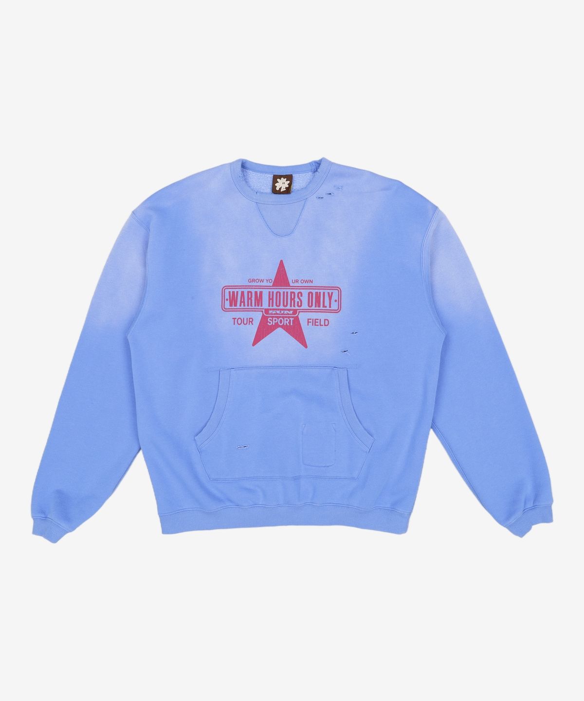 썬러브투어(SUNLOVETOUR) Faded Patch Pocket Crew Blue L