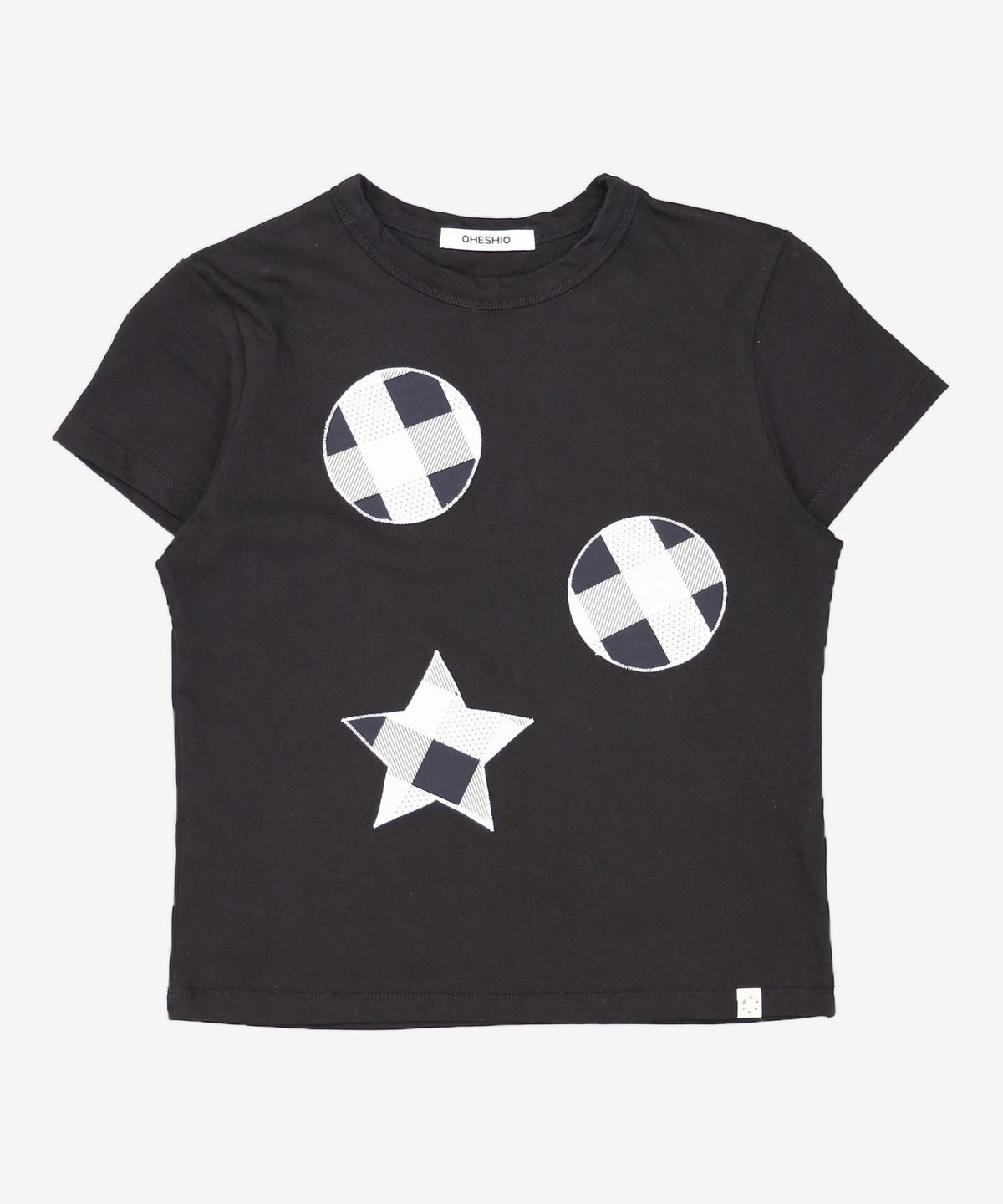 오헤시오(OHESHIO) CHECK PATCHY T-SHIRTS, BLACK XS