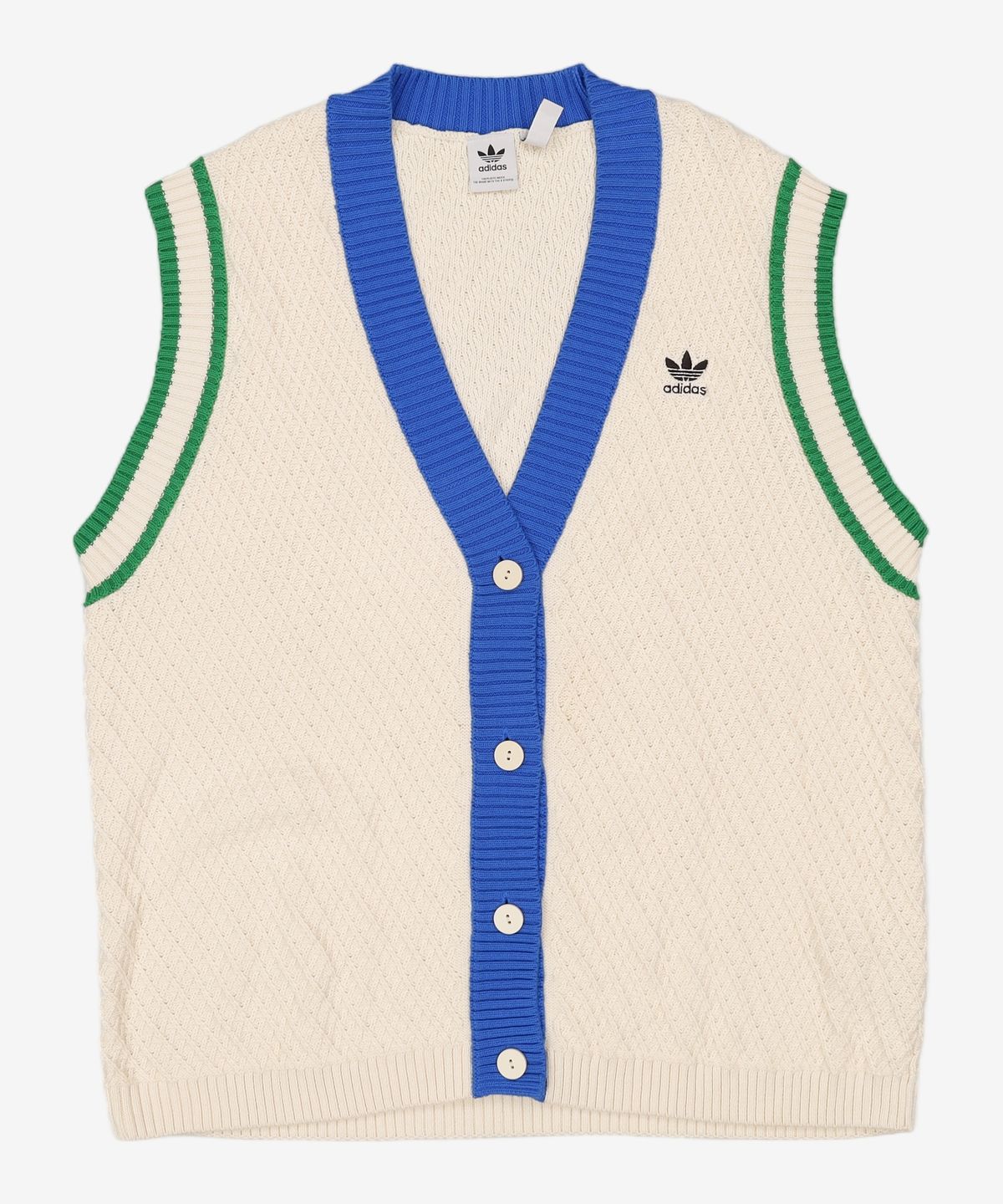아디다스(ADIDAS) 70s 니트 베스트 - 크림:블루:그린 / IK7492 L