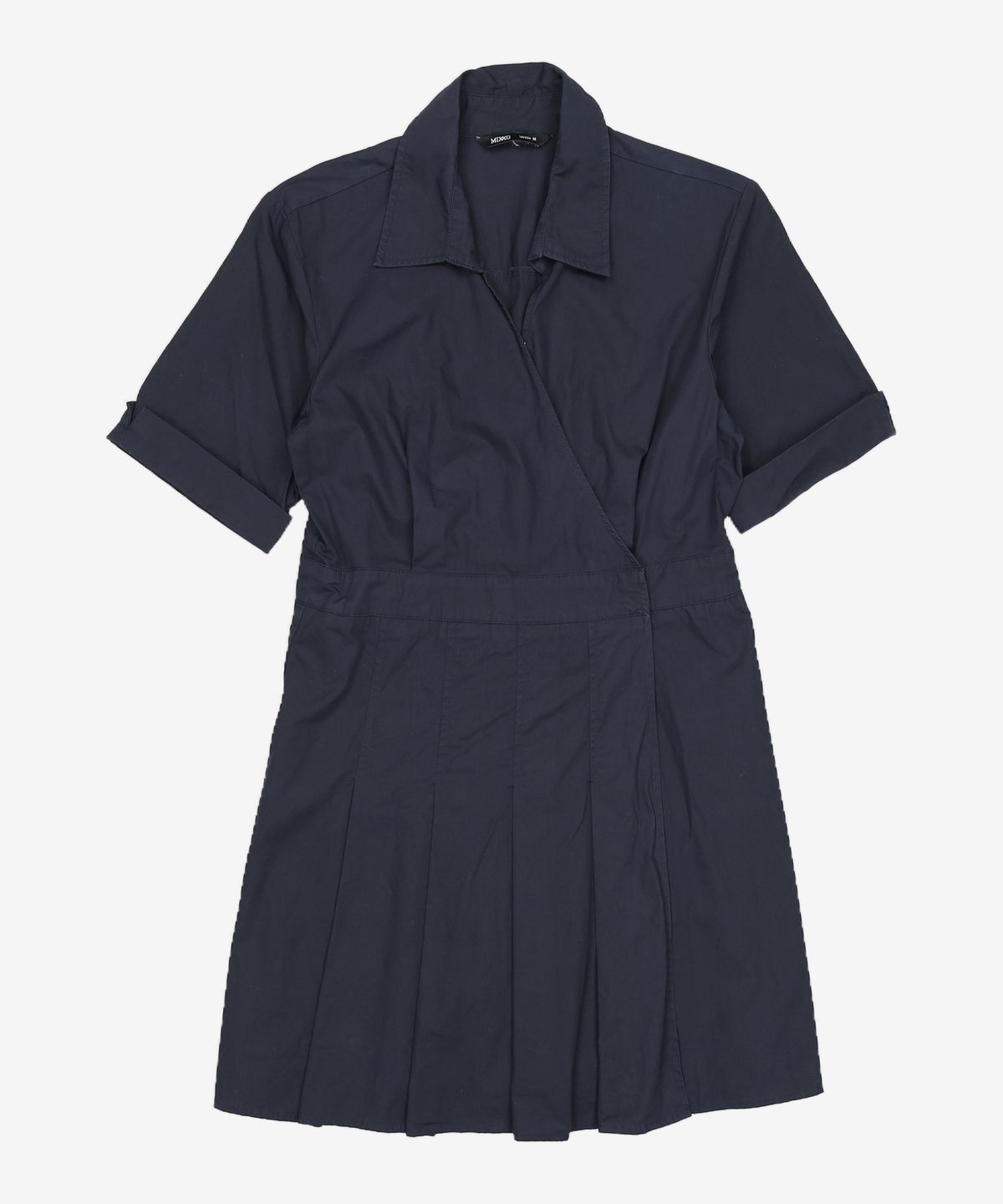 미쏘(MIXXO) 셔츠 랩 플리츠 미니 원피스 MIWOWB516G M