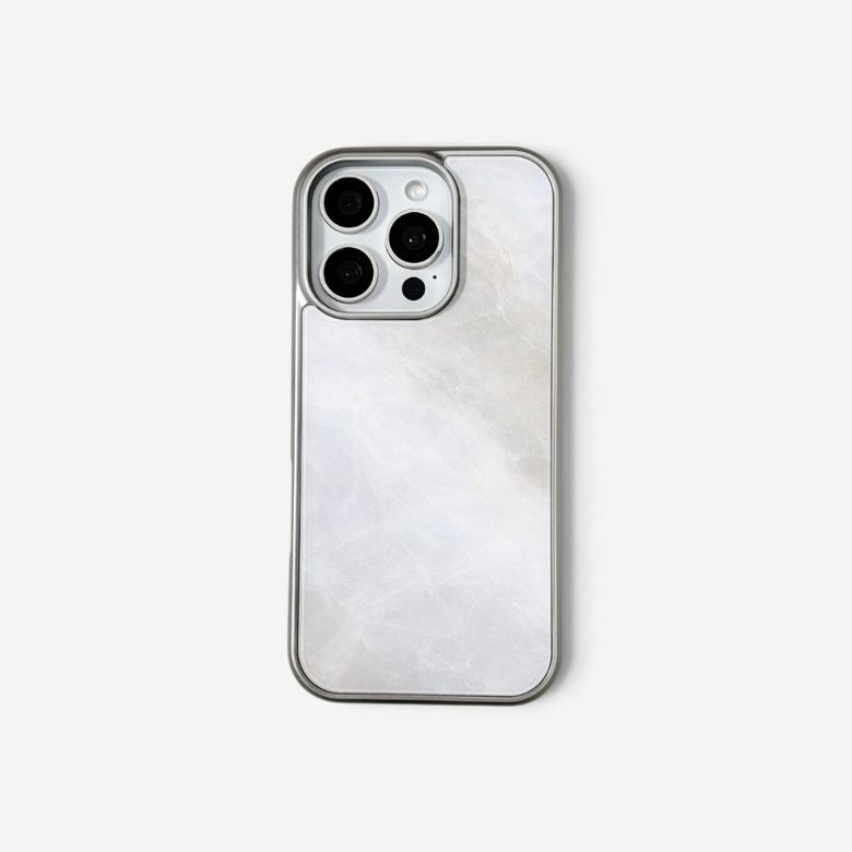 [맥세이프 실버 범퍼] Tonein Pearl White Marble 톤인 펄 화이트 마블 (글로시)