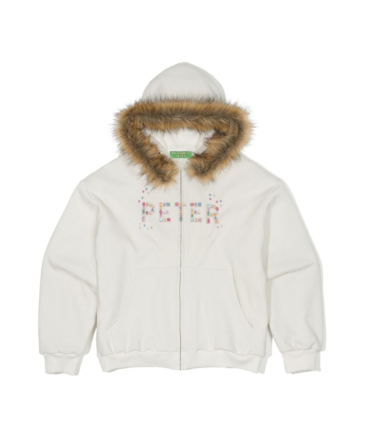 마이네임이즈피터(MYNAMEISPETER) PETER FUR ZIP HOODIE - WHITE