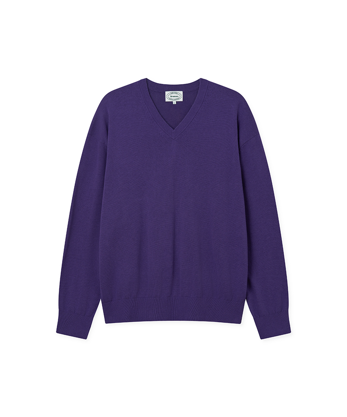 브루먼(BRUMAN) Cotton V-Neck Knit (Washed Purple)