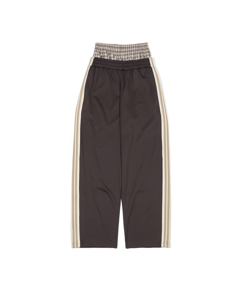 (W) PETER LAYERED TRACK PANTS - BROWN