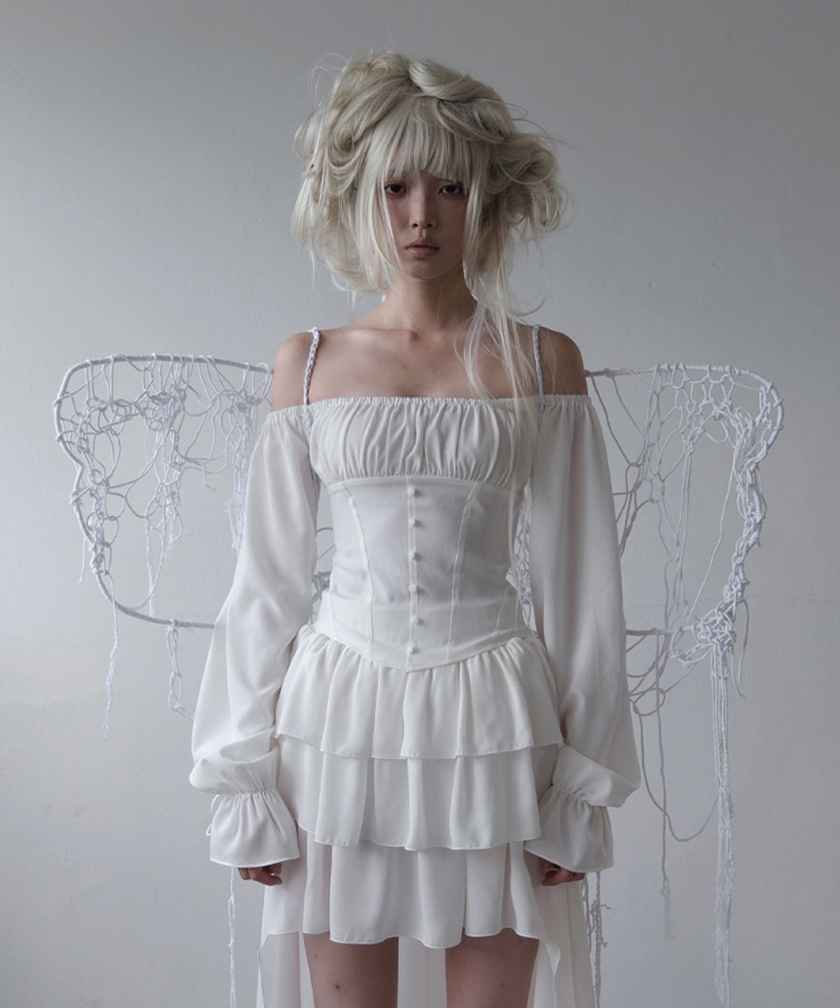 이오담(IODAM) LILIA CORSET BLOUSE (white)