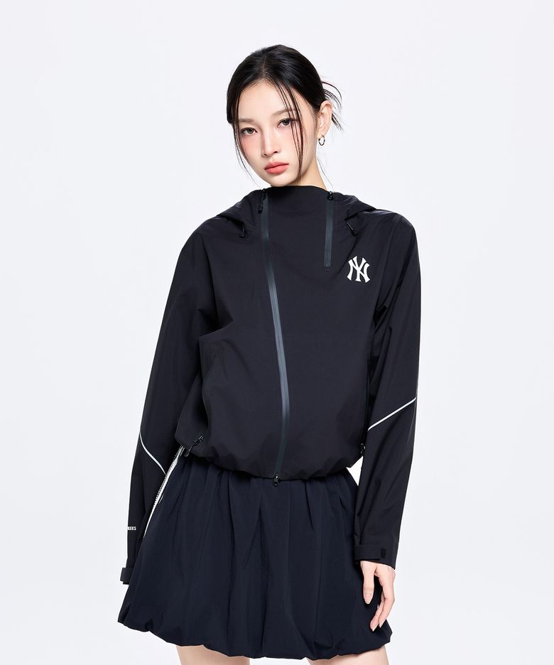 여성 고프코어 사선 지퍼 3L 바람막이 NY (Black)