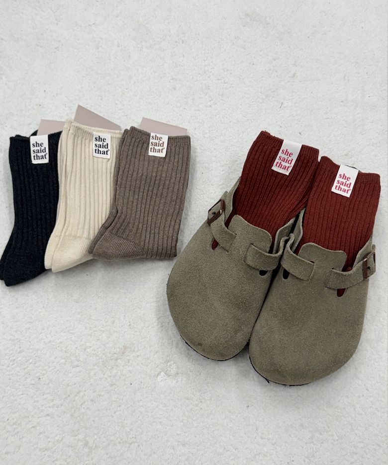 [2 PACK] ARKVE 옆탭 골지 니트 여성 여자 패션 양말 SOCKS
